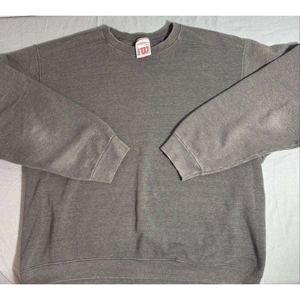 Vintage Wilson Sweatshirt Mens XL Gray Made USA Crewneck 90s